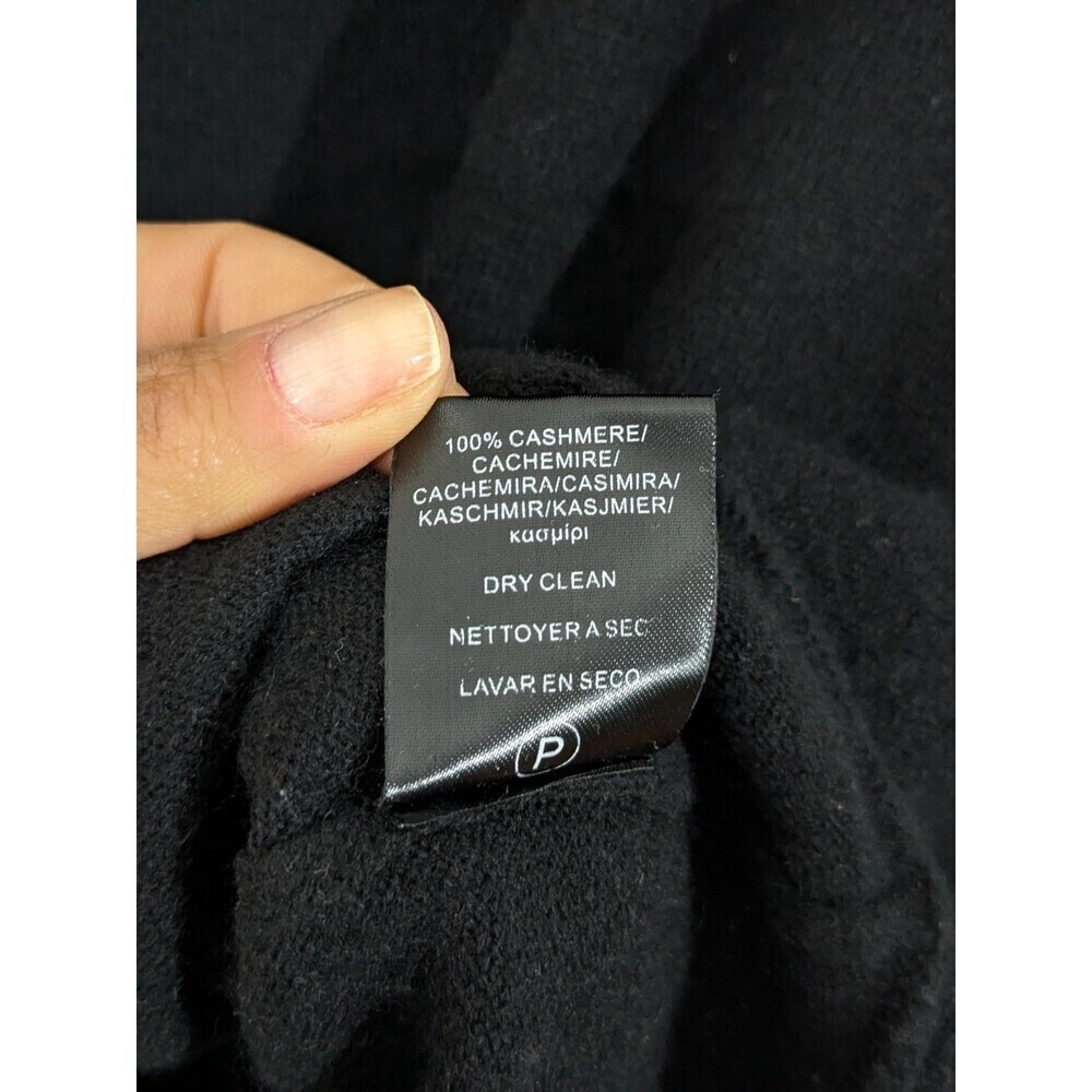 Velvet Graham & Spencer 100% Cashmere Black Turtleneck Sweater Slouchy Relaxed - Picture 6 of 8